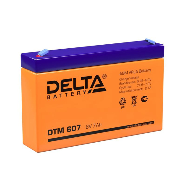 Аккумулятор UPS 6В 7А.ч DTM 607 Delta 4614010050017