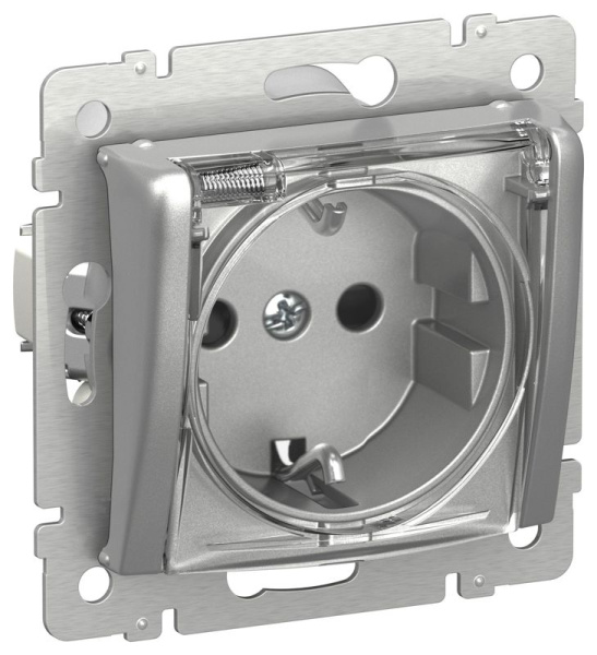 Розетка IEKVALENA с з/к/ш с кр. IP44 16А алюм. IEK 6942241
