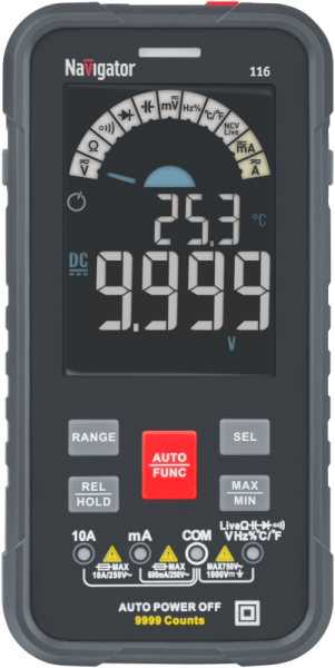 Мультиметр 95 771 NMT-Mm-116 True RMS Smart цветной дисплей Navigator 95771