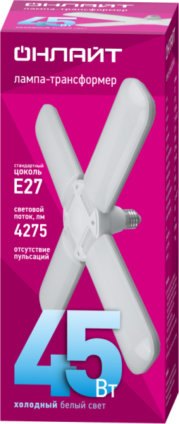 Лампа светодиодная 90 931 OLL-04-02 (FL-45-230-6.5K-E27) 45Вт 6500К Е27 4275лм 176-264В трансформер ОНЛАЙТ 90931