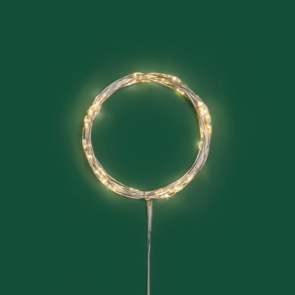 Гирлянда светодиодная Роса 5м 50 LED теплый бел. IP20 2хАА (в комплект не входят) Neon-Night 302-066