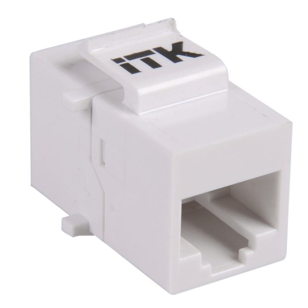 Адаптер проходной Keystone Jack Dual IDC кат.5E UTP бел. (уп.20шт) ITK CS7-1C5EU