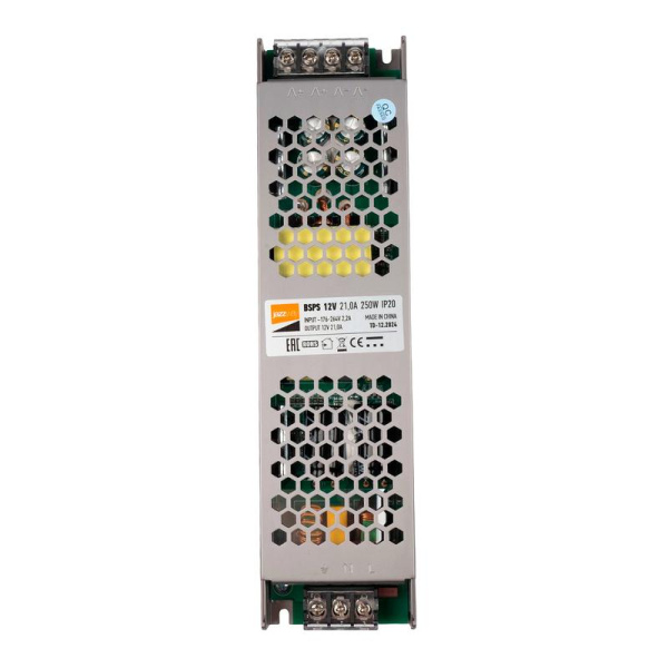 Блок питания для светодиод. ленты BSPS 250Вт 21А 12В IP20 метал. JazzWay 1001238A