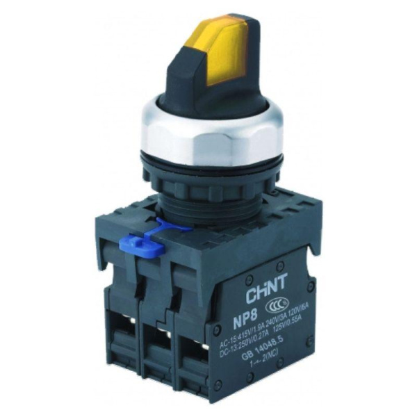 Переключатель с подсветкой NP8-11XD/315 3 полож. фикс. желт. AC/DC 24В(LED) 1НО+1НЗ IP65 (R) CHINT 667157