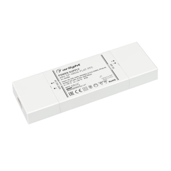 Блок питания ARV-SP-48036-FLAT-PFC 48В 0.75А 36Вт IP20 пластик Arlight 052080