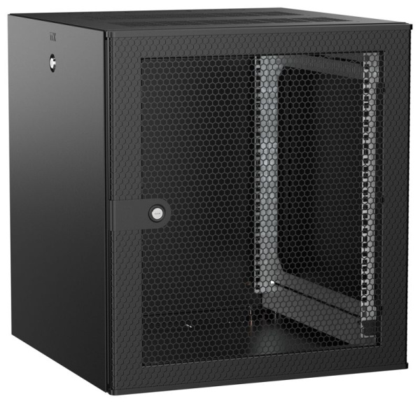 Шкаф настенный UNITBOX W 12U 600х600мм дверь перфорир. черн. ITK UBW05-12U66-P