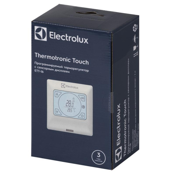 Термостат программируемый Basic ETT-16 16А сенсор. дисплей; датчик пола Electrolux НС-1017321