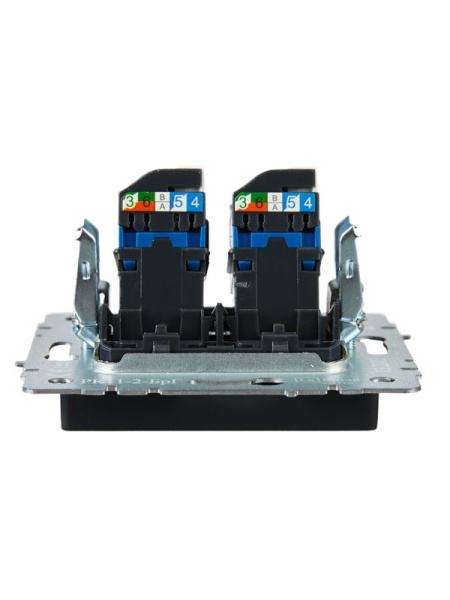Розетка компьютерная двойн. СП RJ45 кат.6 BRITE РК11-2-БрГ механизм графит IEK BR-K20-2-K53
