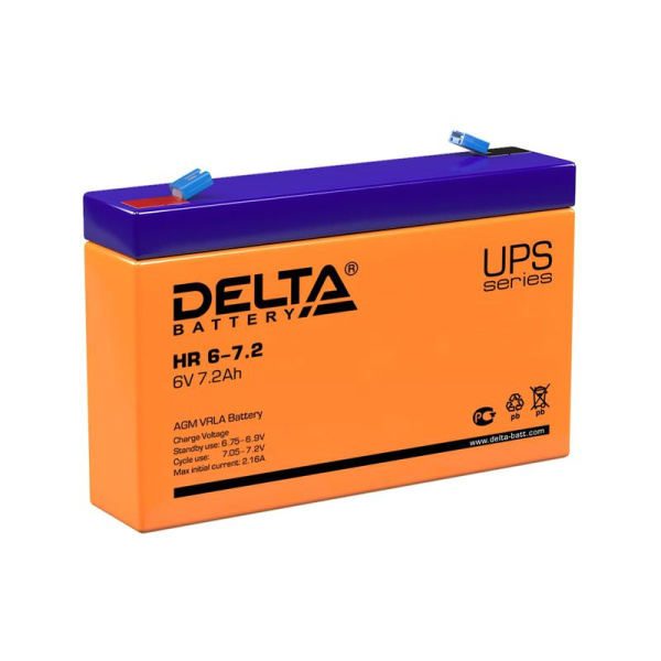 Аккумулятор UPS 6В 7.2А.ч HR 6-7.2 Delta 4614010180019