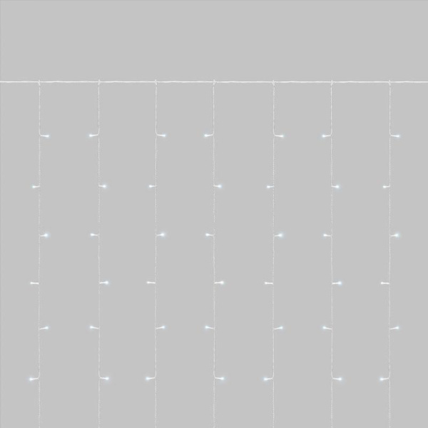 Гирлянда светодиодная занавес 3х2м 264 LED бел. прозр. ПВХ IP44 эффект мерцания 22 нити 12 LED/нить Neon-Night 235-525