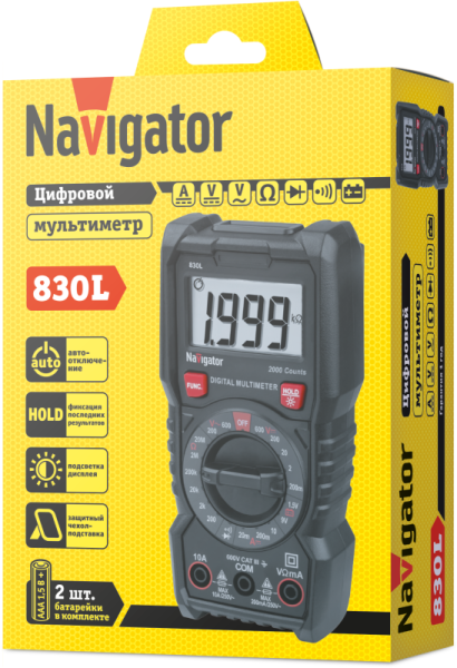 Мультиметр 95 765 NMT-Mm-830L цифровой Navigator 95765