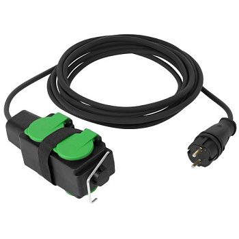 Удлинитель силовой GREEN LINE UDL-KG-2х2.5m-5m-IP44 с крышками 4 розетки 5м КГ 2х2.5мм2 IP44 Эра Б0072575