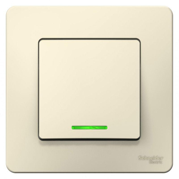 Выключатель 1-кл. СП Blanca 6А IP20 (сх. 1) 250В с подсветкой молочн. SE BLNVS006112