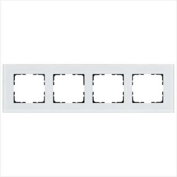 Рамка 4-м G-Glass стекло бел. White Glass Jasmart G1004GW