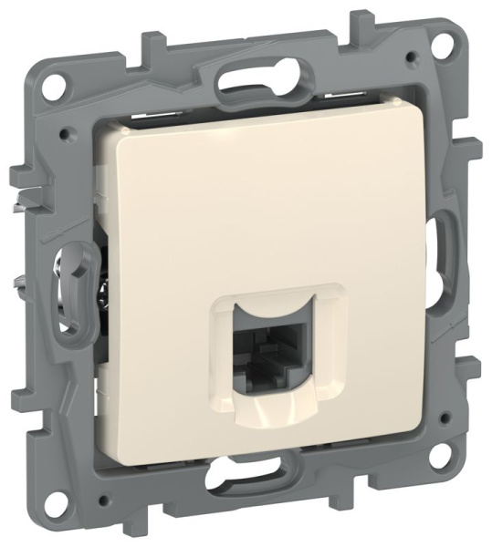 Розетка компьютерная 1-м СП IEKETIKA RJ45 кат.5Е UTP IP20 механизм сл. кость IEK 6723411
