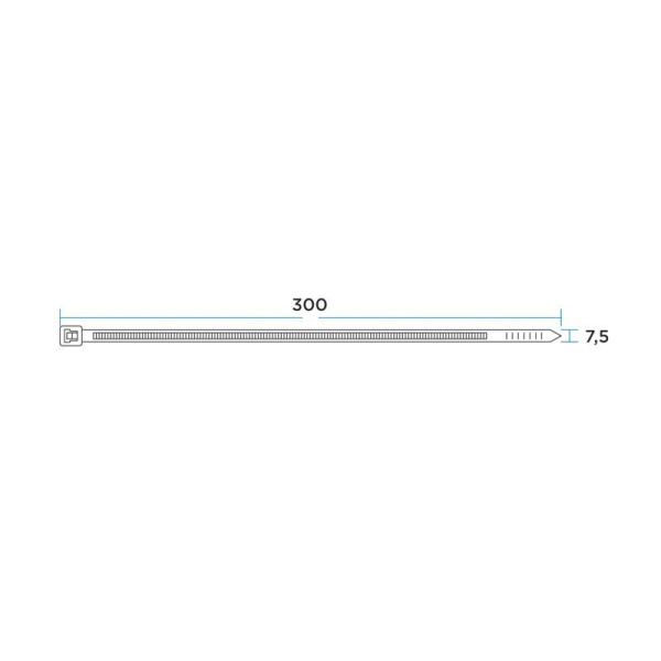 Хомут кабельный 7.5х300 многоразовый нейл. СКМ-300 бел. (уп.100шт) Rexant 07-0309