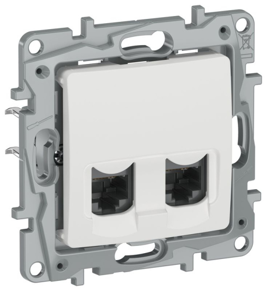 Розетка компьютерная двойная RJ45 кат. 5Е UTP молочный IEKETIKA IEK 6710551