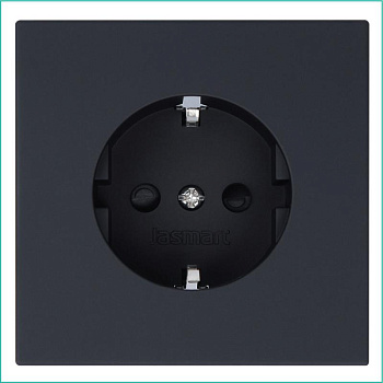 Розетка 1-м СП FD Shuko 16А IP20 с заземл. защ. шторки механизм черн. матов. soft touch Jasmart FD5501PBM