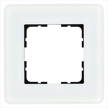 Рамка 1-м G-Glass закругленная стекло матов. бел. Jasmart G1001GW-RM