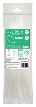 Стяжка кабельная 380х7.6 бел. (уп.100шт) SE IMT38076W