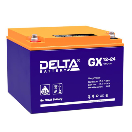 Аккумулятор 12В 24А.ч GX 12-24 Delta 4614010170015