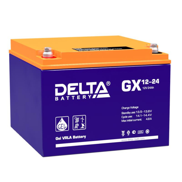 Аккумулятор 12В 24А.ч GX 12-24 Delta 4614010170015