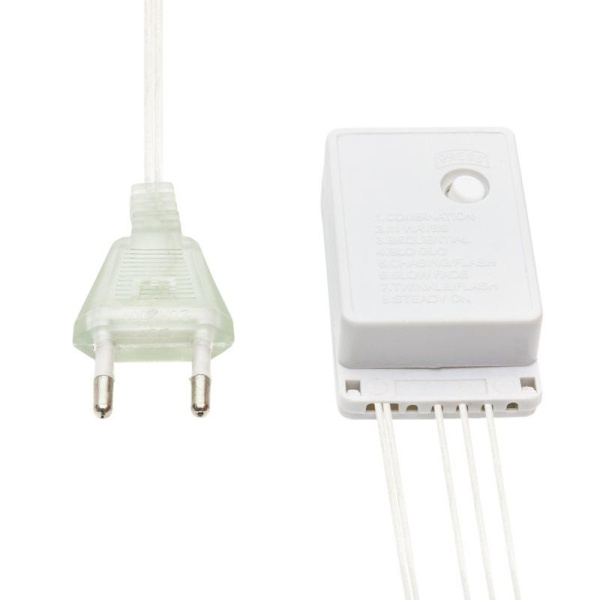 Гирлянда светодиодная "Бахрома" 3х0.8м 200LED тепл. бел. 9Вт 220-240В IP20 провод ПВХ прозр. Neon-Night 255-066