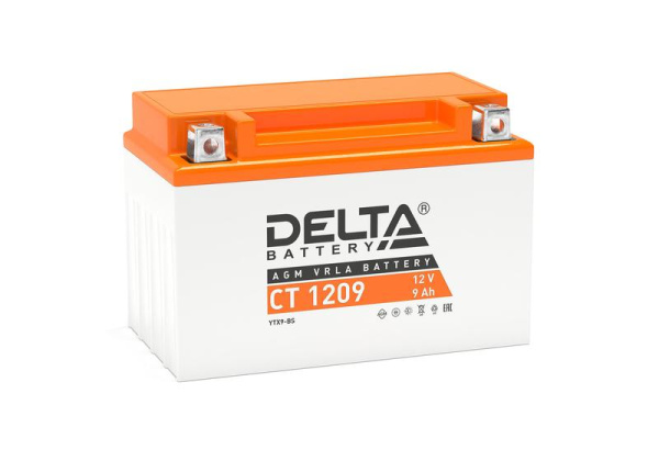 Аккумулятор стартерный 12В 9А.ч CT 1209 Delta 3401010030013