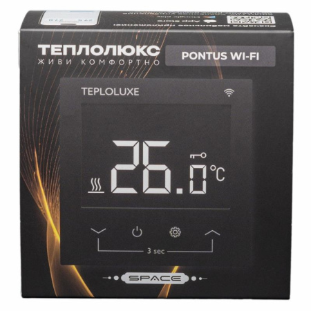 Терморегулятор электронный Pontus wi-fi Space черн. Теплолюкс 100037059600
