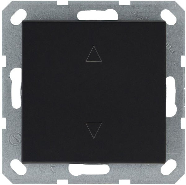 Выключатель для жалюзи 1-кл. 10А IP20 механизм черн. матовый soft touch Jasmart G3018PB