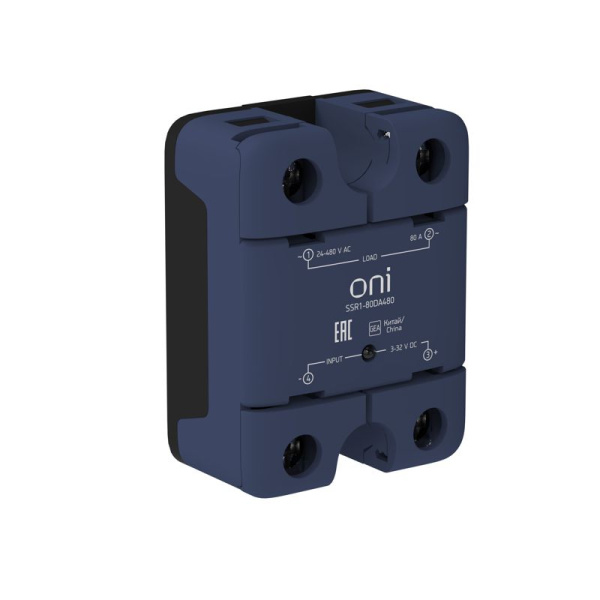 Реле твердотельное SSR1 80А 3-32В DC 24-480В AC ONI SSR1-80DA480