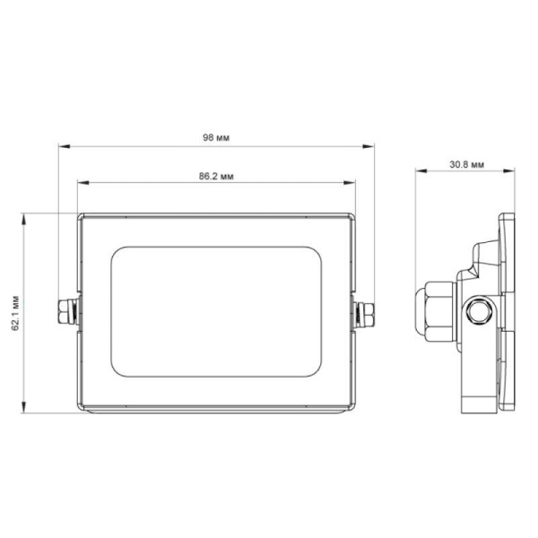 Прожектор LFL-1001 С02 LED 10Вт IP65 6500К 630лм метал. корпус черн. Ultraflash 12313