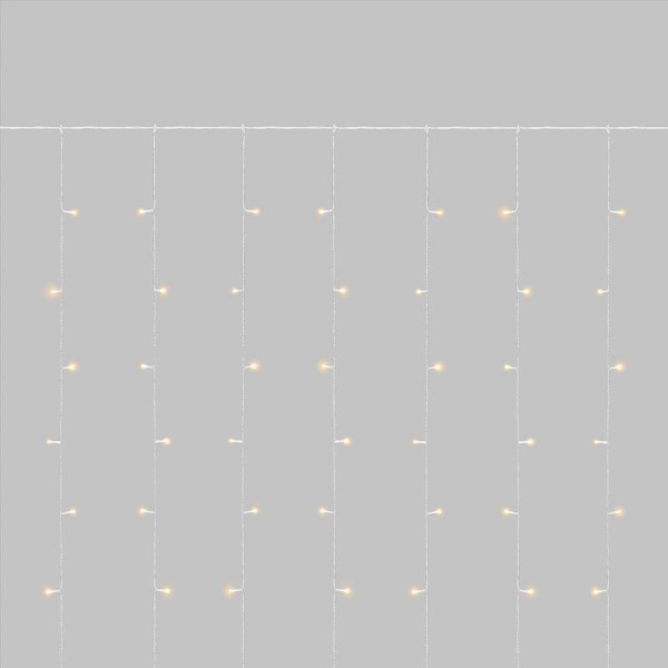 Гирлянда светодиодная занавес 3х2м 264 LED тепл. бел. прозр. ПВХ IP44 эффект мерцания 22 нити 12 LED/нить Neon-Night 235-526