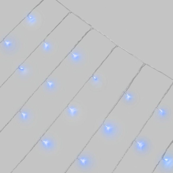 Гирлянда светодиодная занавес 3х2м 264 LED син. прозр. ПВХ IP44 эффект мерцания 22 нити 12 LED/нить Neon-Night 235-523