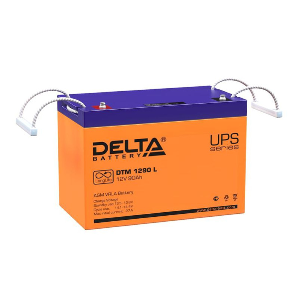 Аккумулятор UPS 12В 90А.ч DTM 1290 L Delta 4614010640014
