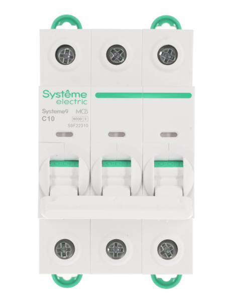 Выключатель автоматический 3п C 10А 6кА Systeme9 400В SE S9F22310