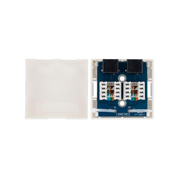 Розетка компьютерная 2-м ОП RJ45 (8P8C) кат.6 UTP неэкранир. Rexant 03-0136