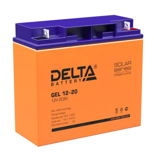 Аккумулятор GEL 12В 20А.ч GEL 12-20 Delta 4614010140007