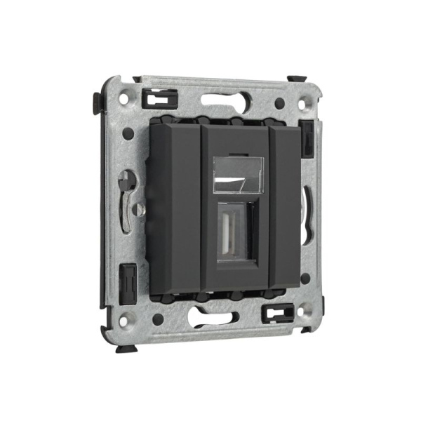 Розетка USB 2.0 1-м СП Avanti "Черный матовый" тип А-А DKC 4412403