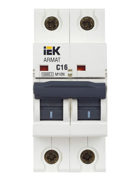 Выключатель автоматический модульный 2п C 16А M10N ARMAT IEK AR-M10N-2-C016