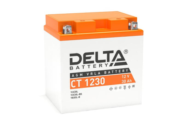 Аккумулятор стартерный 12В 30А.ч CT 1230 Delta 3401010030027