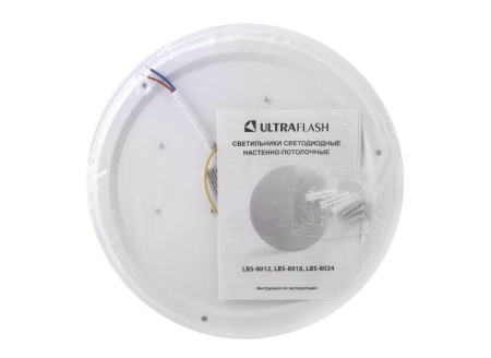 Светильник светодиодный LBS-8024 24Вт blanc настенно-потолочный Ultraflash 15140