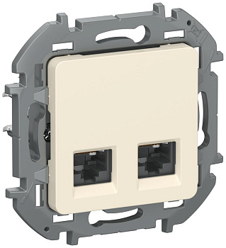 Розетка компьютерная 2-м СП IEKINSPIRIA RJ45 кат.5Е UTP IP20 механизм сл. кость IEK 6738361
