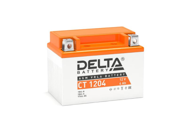 Аккумулятор стартерный 12В 4А.ч CT 1204 Delta 3401010030004