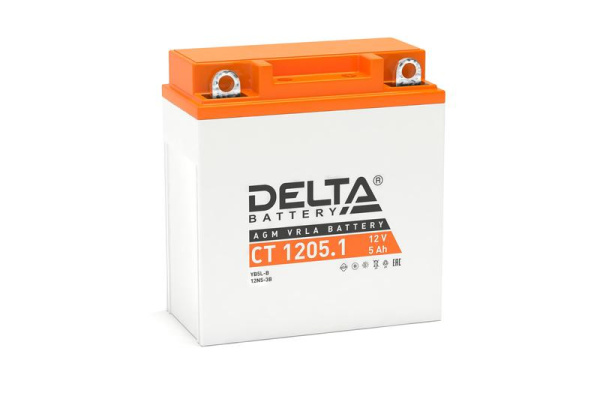 Аккумулятор стартерный 12В 5А.ч CT 1205.1 Delta 3401010030010