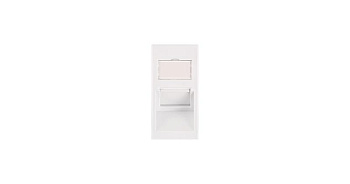 Вставка RJ45 (8P8C) кат.5E Mosaic 22.5х45мм 1 порт 110/KRONE T568A/B наклон. со шторками бел. NIKOMAX NMC-PM1UD2-AH-WW