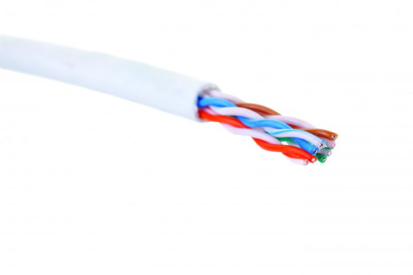Кабель U/UTP кат.5E 4 пары 24 AWG нгA-HF внутр. прокладки бел. коробка (305м) Eurolan 19C-U5-12WT-B305