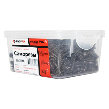Саморез усиленный гипсокартон-дерево 3.8х25 (TWN) (контейнер) (уп.900шт) Tech-Krep PRO/Zitar 146423