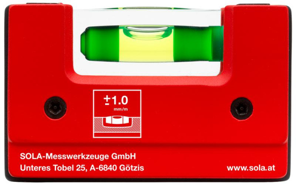 Уровень компактный GO! с креплением 1 глазок точн. 0.75мм/м SOLA 01620201