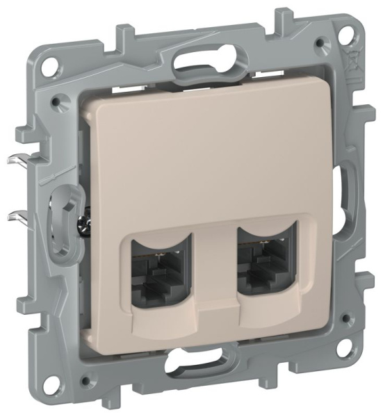 Розетка компьютерная двойная RJ45 кат. 5Е UTP песочный IEKETIKA IEK 6711551